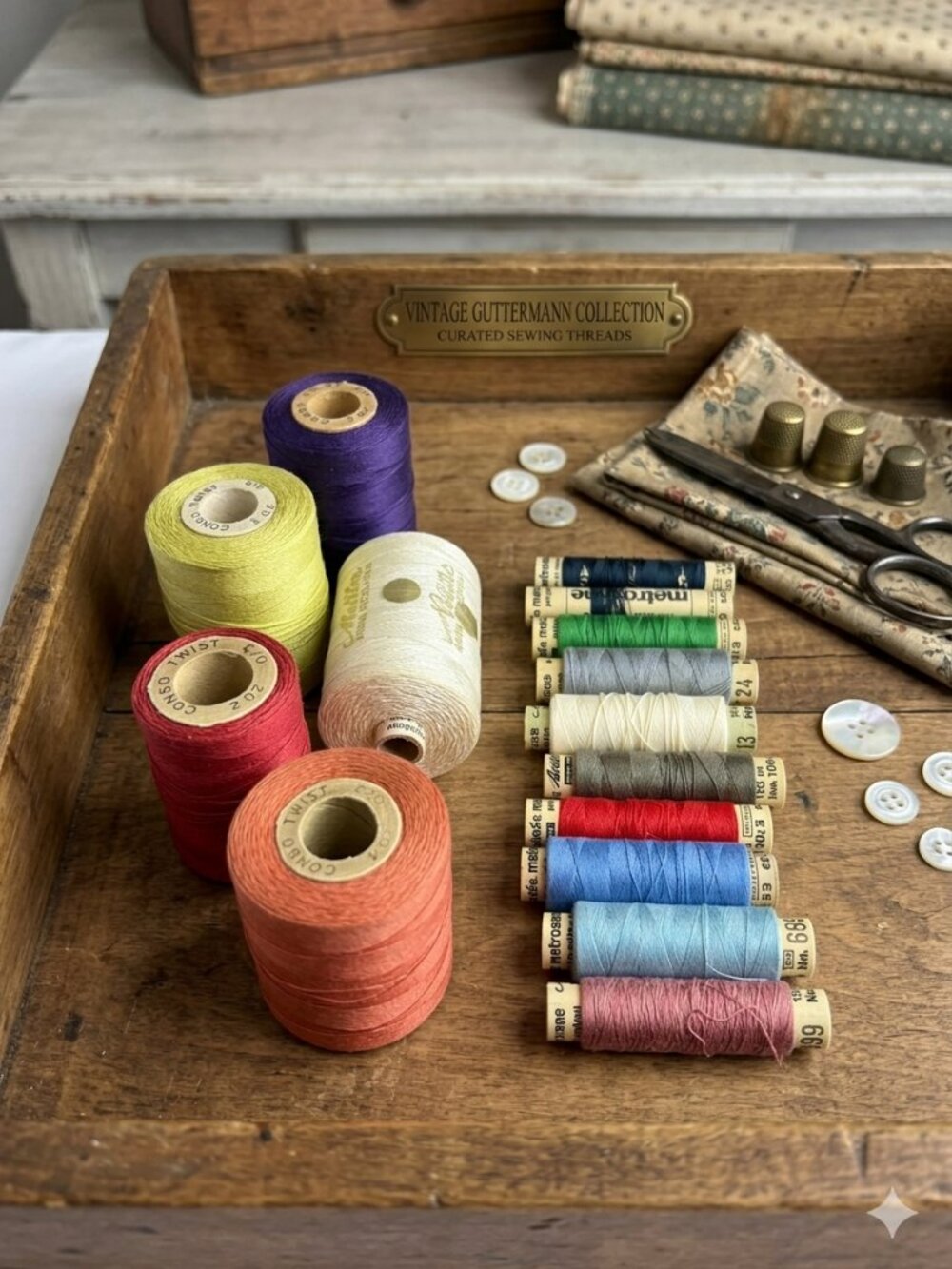 Vintage Thread‎ Spools Lot Sewing Thread Conso Twist Mettler Mixed Colors Craft